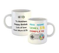 Personalised Mug with Level 18 Complete - 18th Birthday Gift - Gamer Gift (11oz White Mug)
