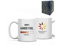 Personalised Mug with Name's Gamer Fuel Design, Gift Boxed, Personalise with Any Name for Any Gamer, Birthday Gift for him, Printed in The UK