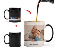 Personalised Mug with Photo and Text, Custom Coffee Mugs 10oz, Customised Heat Color Changing Cup is a Funny Gifts for Christmas, Halloween, Child, Lover, Father and Mother.