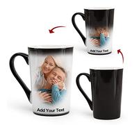 Personalised Mug with Photo and Text, Custom Coffee Mugs 12oz, Customised Heat Color Changing Cup is a Funny Gifts for Christmas, Child, Lover, Father and Mother.