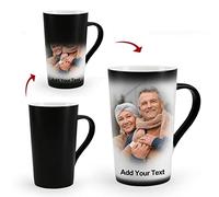Personalised Mug with Photo and Text, Custom Coffee Mugs 16oz, Customised Heat Color Changing Cup is a Funny Gifts for Christmas, Halloween, Child, Lover, Father and Mother.