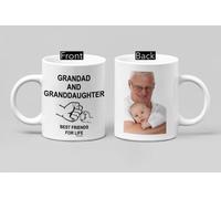 Personalised Mug with Photo and Text, Grandad Birthday Gifts, Fathers Day Mug for Grandad, Happy Birthday Grandpa Cup, Christmas Presents from Granddaughter Grandchildren - Best Friends for Life