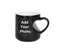 Personalised Mugs with Photos In Case Of Heat Colour Change Coffee Magic Mug Personalised Heat Change Magic Mug DIY Gift for Mom, Dad, Brother, Sister and Friends Print (1 Photo) Black,350ml