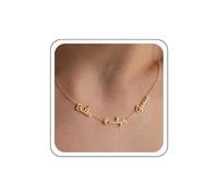 Personalised Multi Name Necklace with Birthstone for Women, Custom 1-6 Names Pendant 18K Gold Plated Nameplate Necklace, Family Jewelry Gift for Mom Wife Anniversary Birthday