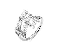 Personalised Multiple 3 Names Ring Custom Family Name Ring 925 Sterling Silver Ring Carrie Style Dainty Statement Ring Gift for Girlfriend, Wife, Mom, Grandma