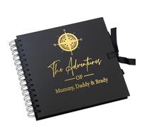 Personalised Multiple Colour Adventures Holiday Scrapbook Photo Album (Black)