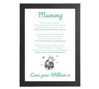 Personalised Mum and Son Poem Print with Bear Picture - Heartwarming Gift for Birthday, Mother's Day, Christmas, Thank You Mummy Gift For New Mother From Newborn Son