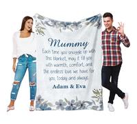 Personalised Mum Gifts for Mothers Day, Mother Day Ideas- Soft Flannel Blanket 75 x100 cm (Purple) - Best Gifts for Mum from Daughter Son on Birthday Christmas