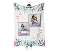 Personalised Mum Gifts for Mothers Day, Mother Day Ideas- Soft Flannel Blanket 75 x100 cm (Purple) - Best Gifts for Mum from Daughter Son on Birthday Christmas