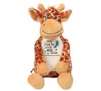 Personalised Mum I love You To The Moon And Back Teddy Bear Soft toys Birthday Present. (Giraffe)