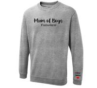 Personalised Mum Of Boys Ladies Sweatshirt Pullover Kids Names Gift Mothers Day