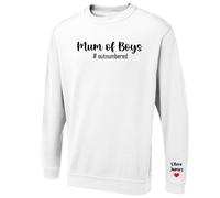 Personalised Mum Of Boys Ladies Sweatshirt Pullover Kids Names Gift Mothers Day