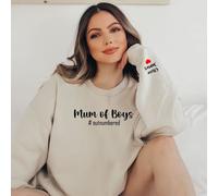 Personalised Mum Of Boys Ladies Sweatshirt Pullover Kids Names Gift Mothers Day