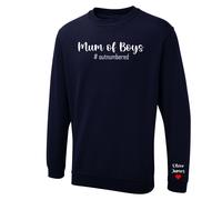 Personalised Mum Of Boys Ladies Sweatshirt Pullover Kids Names Gift Mothers Day