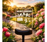 Personalised Mum’s Garden Solar Light - Engraved Acrylic LED Garden Sign - Love Grows Here Outdoor Plaque - Mother’s Day Gift for Mum - Weatherproof Solar Powered Stake Light