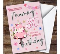 Personalised Mummy 30th Birthday Card Pink | Personalised Birthday Card For Mum, Her, 30th, Milestone Birthdays