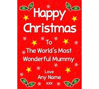 Personalised 'Mummy' Christmas Greeting Card - Custom Xmas Card for Her Female