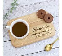 Personalised Mummy's Coffee & Biscuits Board, Wooden Treat Board, Snack Tray, Birthday Gifts for Mummy
