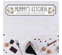 Personalised Mum's Kitchen Street Sign Plaque - Custom Name Kitchen Decor Gift - Nanny's Kitchen Any Name Street Sign Gift Plaque Various Sizes (Grey, MDF Wood - Large 44cm x 9cm)