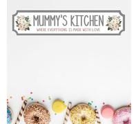 Personalised Mum's Kitchen Street Sign Plaque - Custom Name Kitchen Decor Gift - Nanny's Kitchen Any Name Street Sign Gift Plaque Various Sizes (Grey, MDF Wood - Medium 39cm x 8.5cm)