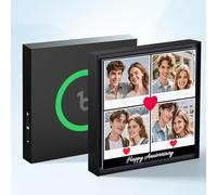 Personalised Music Album Fridge Magnet - Can Play Songs & Adjust Volume - Custom Music Player Refrigerator Magnet with Photo & Picture, Christmas Anniversary Valentine's Day Gifts for Couples Him Her