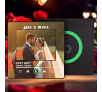 Personalised Music Album Fridge Magnet - Can Play Songs - Custom Music Player Refrigerator Magnet with Photo & Picture, Christmas Anniversary Valentine's Day Gifts for Couples Him Her