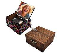 Personalised Music Box You Are My Sunshine Music Box Customize Photo Text Wooden Hand Crank Music Box DIY Fun Music Box For Girls Boy Kids' birthday gift