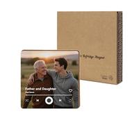 Personalised Music Fridge Magnet - Custom Picture & Spotify Song, Voice Recording - Gifts for Dad Him Fathers Day, Birthday, Xmas, Customised Musical Fridge Decor (Style 1)