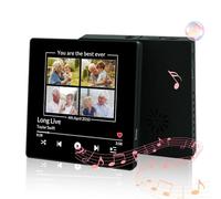 Personalised Music Fridge Magnet with Voice Recorder, Custom Spotify Song Photo Frame, Playable Magnetic Gift for Couples, Wedding, Anniversary, Birthday, Mum, Dad, Grandma, Grandpa (Style 4)