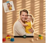 Personalised Music Fridge Magnets with LED Glow Gift for Dad from Daughter Son Custom Spotify Photo Plaque Personalised Gifts for Him Dad Grandpa Family Fathers Day Christmas Anniversary Birthday