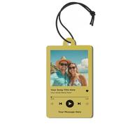 Personalised Music Photo Car Ornament Gold Hanging Car Charm Mirror Hanging Gift Driving Test Pass Gift Idea