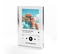 Personalised Music Plaque Acrylic Block with Photo - Custom Song Title, Artist & Message - Clear Display A5 (148mm x 210mm) Gift for Him, Her, or Couples
