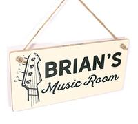 Personalised Music Room Sign - Custom Wording Bass Guitar Bedroom Door Plaque for bassist