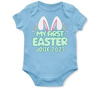Personalised My 1st Easter Bunny Babygrow First Easter Sunday Babies Girls Vests, 12-18 Months, Light Blue