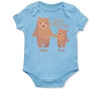 Personalised My 1st Fathers Day Babygrow Daddy Bear Baby Bear Boy Girl First Vests, 0-3 Months, Light Blue