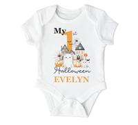 Personalised My 1st Halloween Vest Baby First Outfit Bodysuit Haunted House 6-9 Months