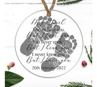 Personalised My Angel Baby Memorial Bauble with Customised Name and Date - Remembrance, and Comfort Keepsake for Mums of Angel Babies (Grey, Acrylic Indoor & Outdoor Use)