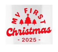 Personalised My First Christmas Iron On Transfer - 3 Trees: Baby Bodysuit Vinyl Decal | Custom Year Iron On for Baby Grow, Bib or Sleepsuit