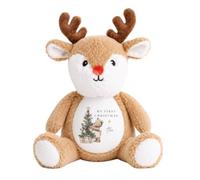 Personalised My First Christmas Soft Toy with Name - Teddy Bear & Christmas Tree Design - Bunny, Reindeer or Elf Plush - Baby’s First Christmas Keepsake Gift for Boys & Girls (Reindeer: Brown)