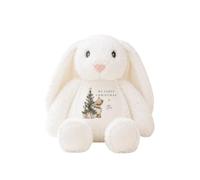 Personalised My First Christmas Soft Toy with Name - Teddy Bear & Christmas Tree Design - Bunny, Reindeer or Elf Plush - Baby’s First Christmas Keepsake Gift for Boys & Girls (Rabbit: White)
