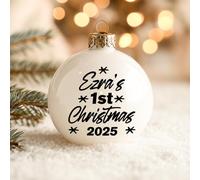 Personalised Name 1st Christmas Bauble Sticker Baby First Xmas Tree Vinyl