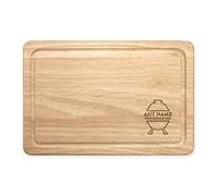 Personalised Name Any Message BBQ Grill Corner Rectangular Wooden Chopping Board Custom Grill Master King
