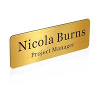 Personalised Name Badges Custom Name Badges for Work Laser Engraved Name Tags Hello My Name is Badge for School Teacher Kids Business Work Lable Sign Employee Name Plate(Gold, Design 1)