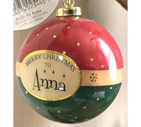 Personalised Name Bauble Christmas Xmas Tree Decoration (Anna)