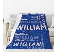 Personalised Name Blanket,Baby Blankets Throws with Name (Blue)