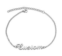 Personalised Name Bracelet For Women Custom Name Bracelet Handmade Charm Jewellery Custom Gift For Her (Silver)