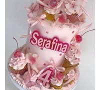 Personalised Name Charm Cake Topper Multicoloured Acrylic Happy Birthday Wedding Anniversary Cake Topper Custom Acrylic Topper Cake Decoration Cake Charms Name Plate in font 12 Double Layer