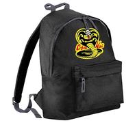 Personalised Name Cobra Kai Black Rucksack Backpack Bag - Martial Arts Comedy Karate Kung Fu TV Show Film Cinema Movie Kid Child Teen School Gift Present (Plain)