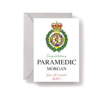 Personalised Name Congratulations Paramedic Square Card - Proud of You Ambulance Service Personalised/Blank Message Envelope (Blank Message)