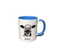 Personalised Name Farm Animal Cow Mug - Gift for farmers and smallholders - Country Living - Farmhouse Decor and Homeware (Red)